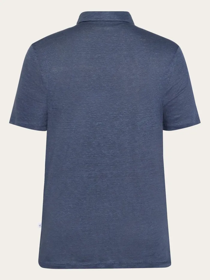 KnowledgeCotton Apparel Polo Shirts Linen Polo Vintage Indigo 8211 Men KnowledgeCotton Apparel Polo Shirts Linen Polo Vintage Indigo 8211 Men