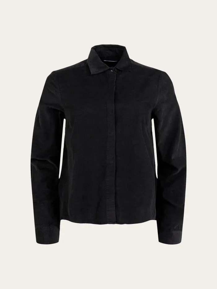 KnowledgeCotton Apparel Shirts Ashape Corduroy Shirt Black Jet 8211 Women