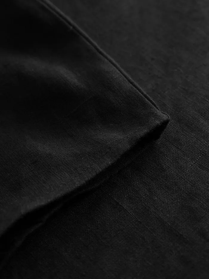 KnowledgeCotton Apparel Shirts ASTER Fold Up Short Sleeve Linen Shirt Black Jet 8211 Women KnowledgeCotton Apparel Shirts ASTER Fold Up Short Sleeve Linen Shirt Black Jet 8211 Women