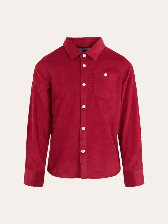 KnowledgeCotton Apparel Shirts Corduroy Shirt Rhubarb 8211 Kids