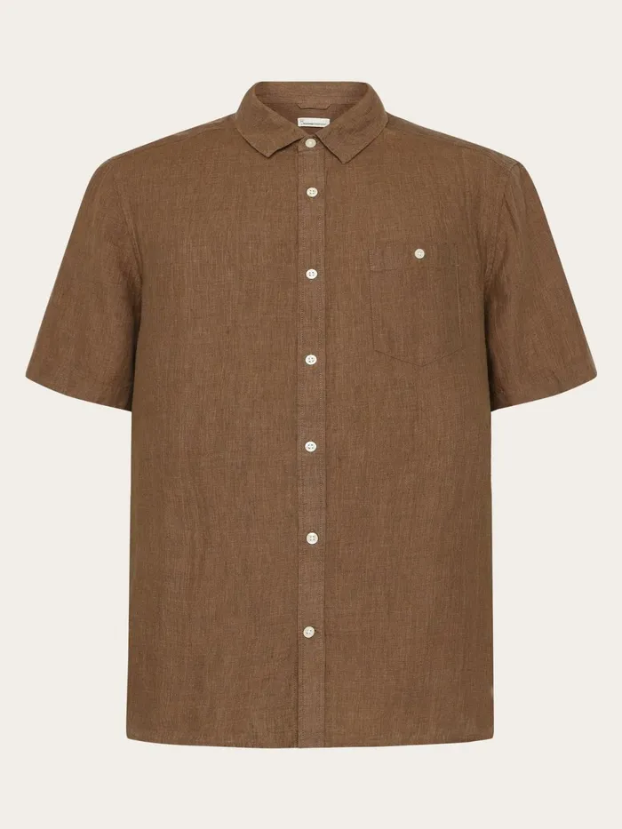 KnowledgeCotton Apparel Shirts Custom Fit Linen Short Sleeve Shirt Tuffet 8211 Men KnowledgeCotton Apparel Shirts Custom Fit Linen Short Sleeve Shirt Tuffet 8211 Men