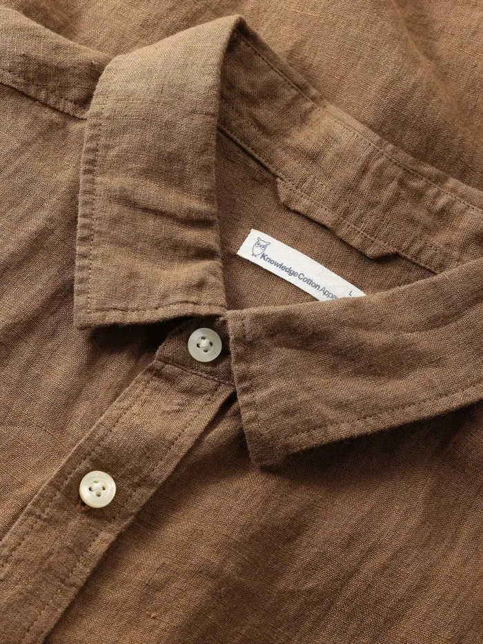 KnowledgeCotton Apparel Shirts Custom Fit Linen Short Sleeve Shirt Tuffet 8211 Men KnowledgeCotton Apparel Shirts Custom Fit Linen Short Sleeve Shirt Tuffet 8211 Men