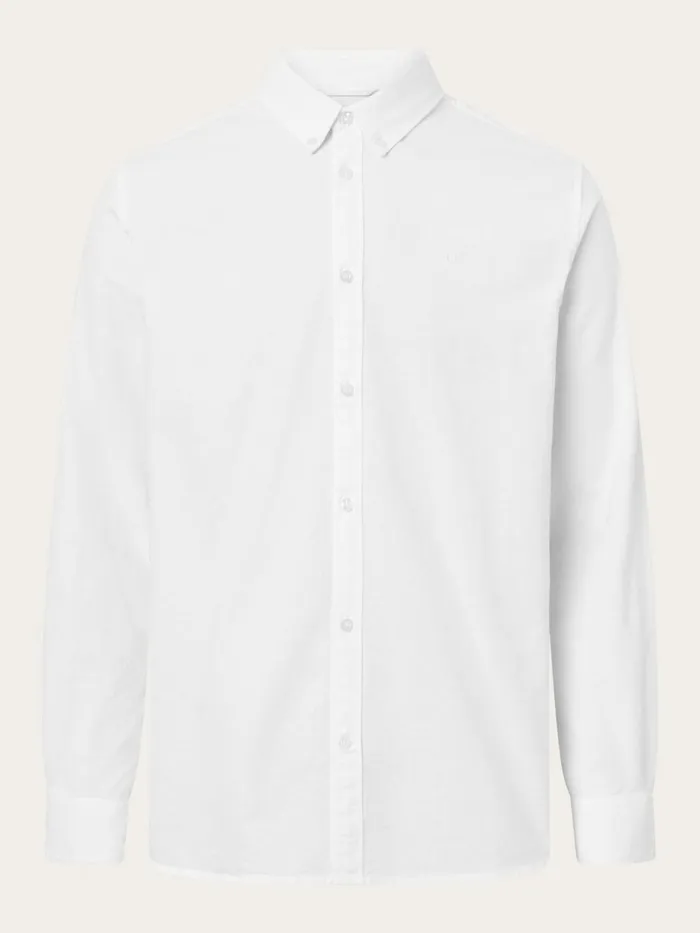 KnowledgeCotton Apparel Shirts Custom Tailored Fit Small Owl Oxford Shirt Bright White 8211 Men KnowledgeCotton Apparel Shirts Custom Tailored Fit Small Owl Oxford Shirt Bright White 8211 Men
