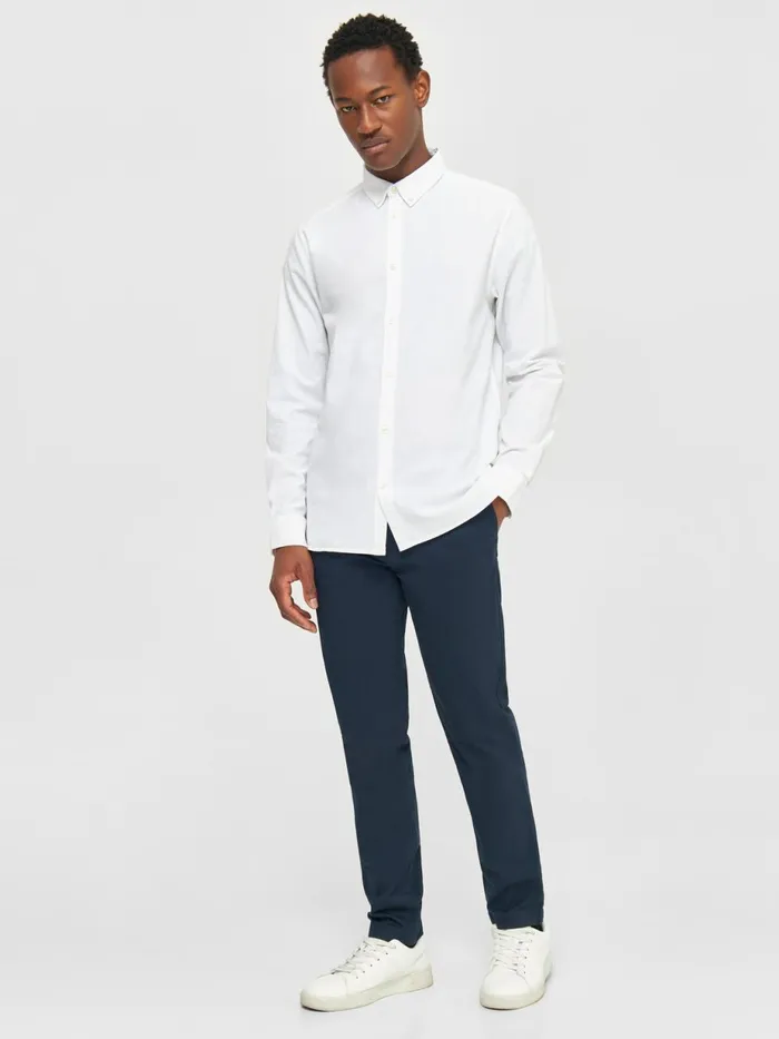 KnowledgeCotton Apparel Shirts Custom Tailored Fit Small Owl Oxford Shirt Bright White 8211 Men KnowledgeCotton Apparel Shirts Custom Tailored Fit Small Owl Oxford Shirt Bright White 8211 Men
