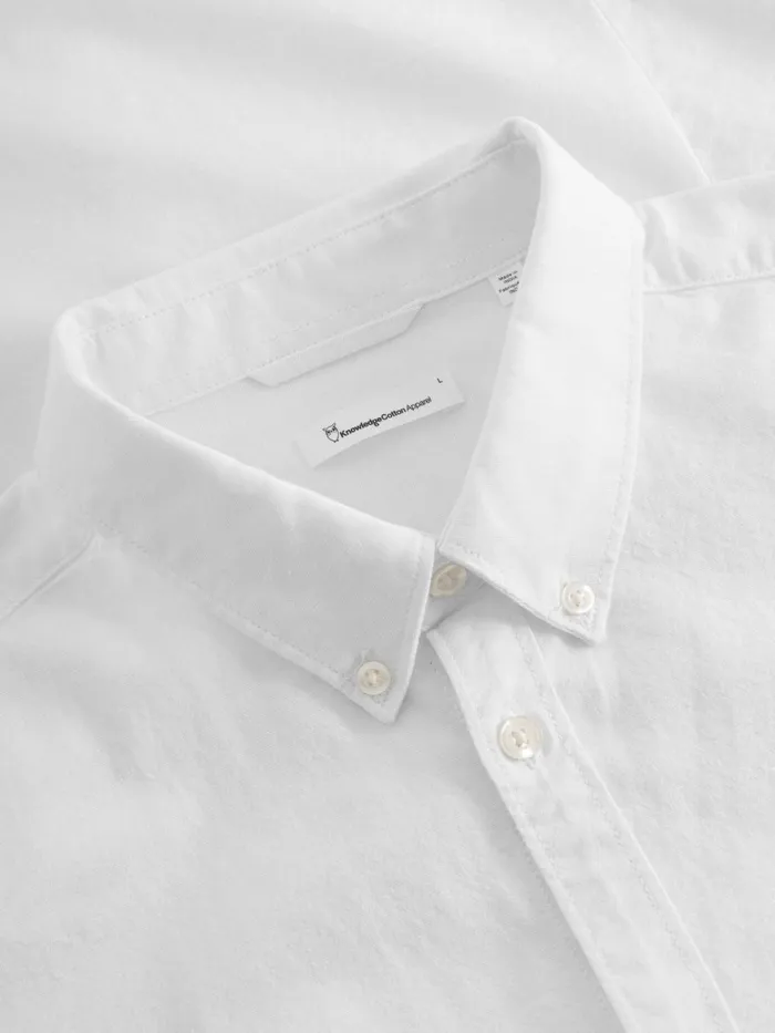 KnowledgeCotton Apparel Shirts Custom Tailored Fit Small Owl Oxford Shirt Bright White 8211 Men KnowledgeCotton Apparel Shirts Custom Tailored Fit Small Owl Oxford Shirt Bright White 8211 Men