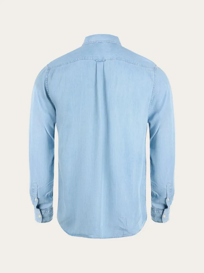 KnowledgeCotton Apparel Shirts ELDER Relaxed Fit Denim Tencel Shirt Vintage Indigo 8211 Men KnowledgeCotton Apparel Shirts ELDER Relaxed Fit Denim Tencel Shirt Vintage Indigo 8211 Men