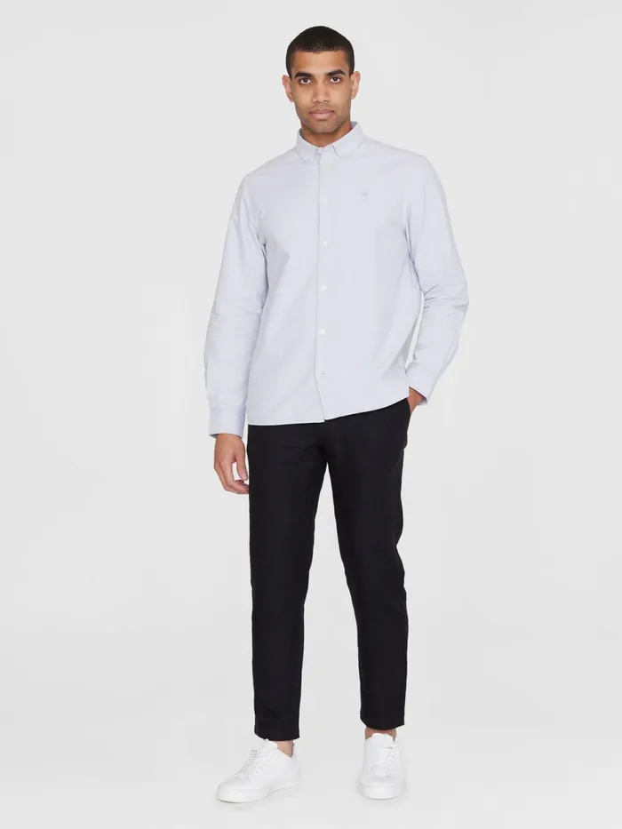 KnowledgeCotton Apparel Shirts Harald Small Owl Oxford Regular Fit Shirt Gotsvegan 8211 Men