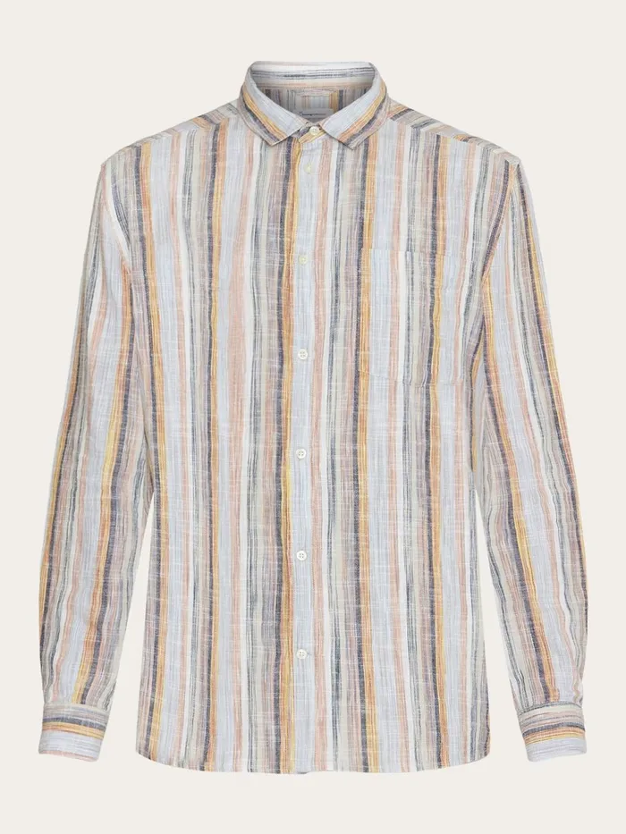 KnowledgeCotton Apparel Shirts Loose Multicolored Striped Cotton Shirt Gotsvegan 8211 Men KnowledgeCotton Apparel Shirts Loose Multicolored Striped Cotton Shirt Gotsvegan 8211 Men