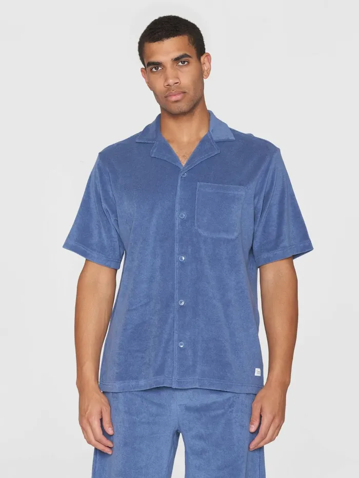 KnowledgeCotton Apparel Shirts Terry Loose Short Sleeve Shirt Moonlight Blue 8211 Men KnowledgeCotton Apparel Shirts Terry Loose Short Sleeve Shirt Moonlight Blue 8211 Men