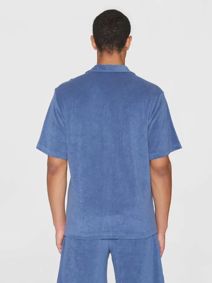 KnowledgeCotton Apparel Shirts Terry Loose Short Sleeve Shirt Moonlight Blue 8211 Men KnowledgeCotton Apparel Shirts Terry Loose Short Sleeve Shirt Moonlight Blue 8211 Men