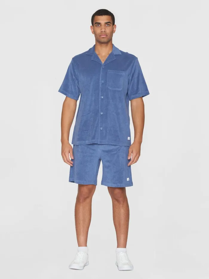 KnowledgeCotton Apparel Shirts Terry Loose Short Sleeve Shirt Moonlight Blue 8211 Men KnowledgeCotton Apparel Shirts Terry Loose Short Sleeve Shirt Moonlight Blue 8211 Men