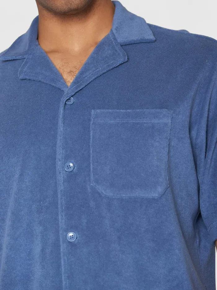 KnowledgeCotton Apparel Shirts Terry Loose Short Sleeve Shirt Moonlight Blue 8211 Men KnowledgeCotton Apparel Shirts Terry Loose Short Sleeve Shirt Moonlight Blue 8211 Men