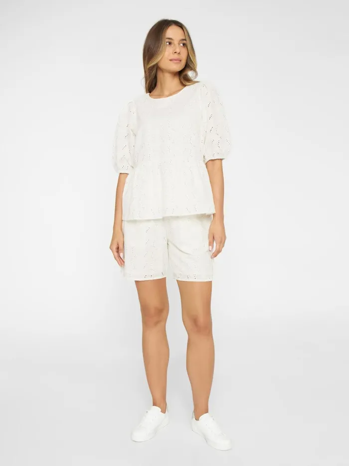 KnowledgeCotton Apparel Shorts Embroidery Anglaise Shorts Egret 8211 Women KnowledgeCotton Apparel Shorts Embroidery Anglaise Shorts Egret 8211 Women