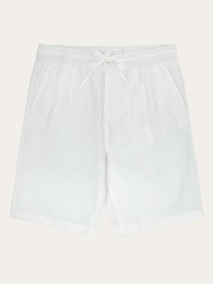KnowledgeCotton Apparel Shorts Loose Linen Shorts Bright White 8211 Men