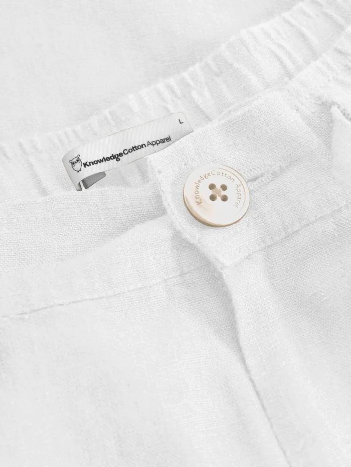 KnowledgeCotton Apparel Shorts Loose Linen Shorts Bright White 8211 Men KnowledgeCotton Apparel Shorts Loose Linen Shorts Bright White 8211 Men