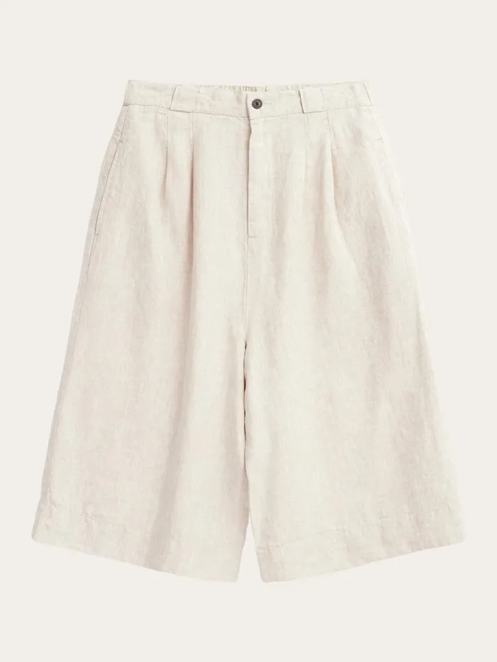 KnowledgeCotton Apparel Shorts Natural Linen Baggy Shorts Light Feather Gray 8211 Women KnowledgeCotton Apparel Shorts Natural Linen Baggy Shorts Light Feather Gray 8211 Women