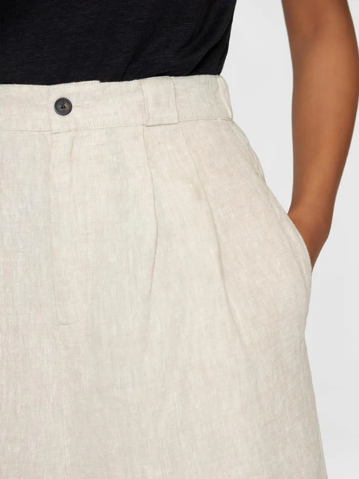 KnowledgeCotton Apparel Shorts Natural Linen Baggy Shorts Light Feather Gray 8211 Women KnowledgeCotton Apparel Shorts Natural Linen Baggy Shorts Light Feather Gray 8211 Women