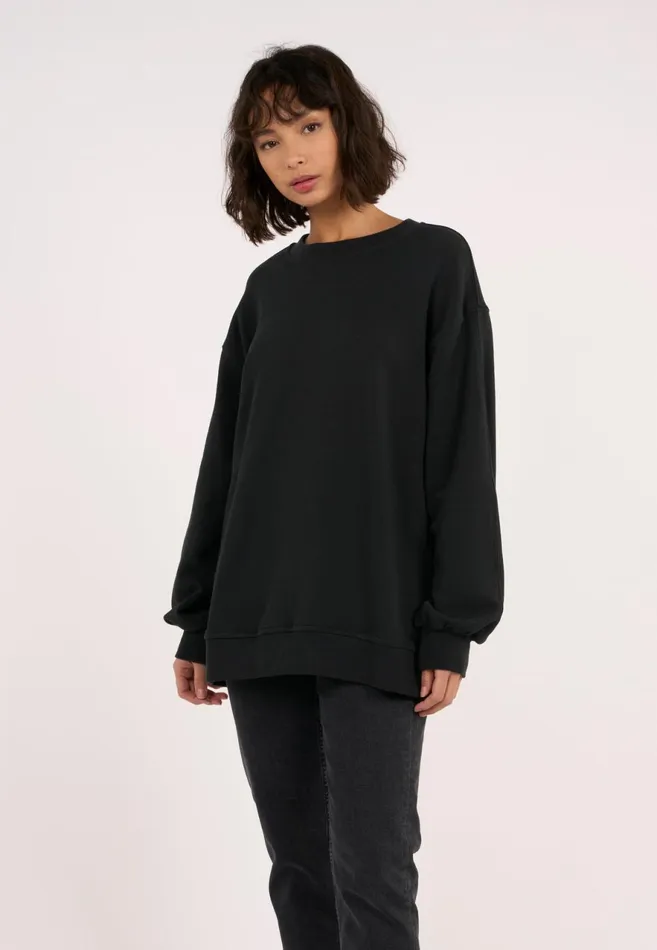 KnowledgeCotton Apparel Sweatshirts Boxy Sweatshirt Black Jet 8211 Women KnowledgeCotton Apparel Sweatshirts Boxy Sweatshirt Black Jet 8211 Women