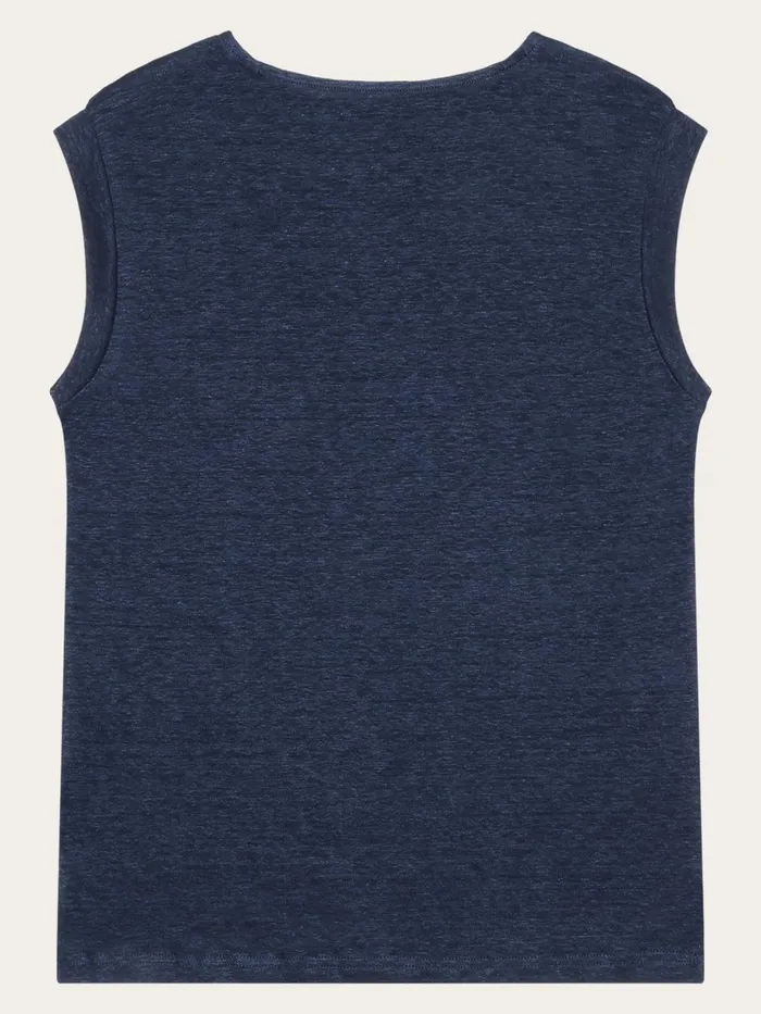 KnowledgeCotton Apparel TShirts And Tops Loose Fold Up Linen Tshirt Total Eclipse 8211 Women KnowledgeCotton Apparel TShirts And Tops Loose Fold Up Linen Tshirt Total Eclipse 8211 Women