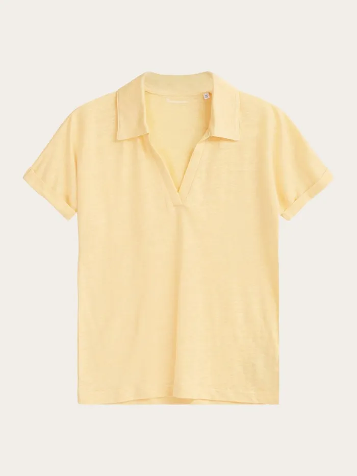 KnowledgeCotton Apparel TShirts And Tops Organic Linen Polo GOTSVegan Impala 8211 Women
