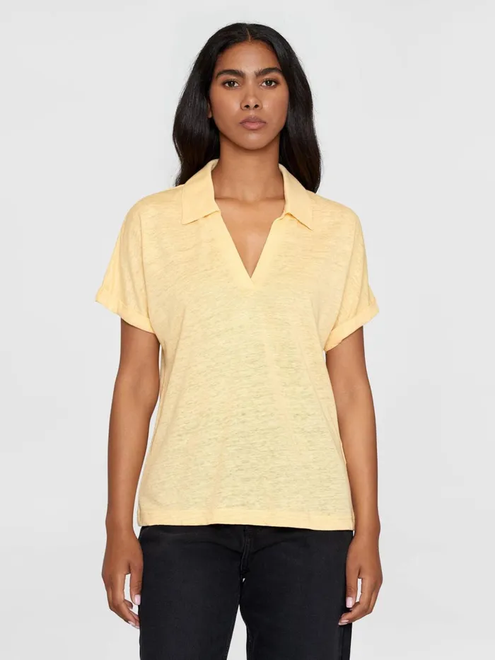 KnowledgeCotton Apparel TShirts And Tops Organic Linen Polo GOTSVegan Impala 8211 Women KnowledgeCotton Apparel TShirts And Tops Organic Linen Polo GOTSVegan Impala 8211 Women