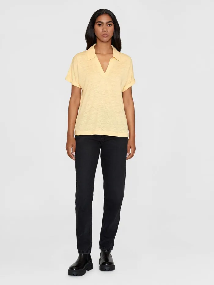 KnowledgeCotton Apparel TShirts And Tops Organic Linen Polo GOTSVegan Impala 8211 Women KnowledgeCotton Apparel TShirts And Tops Organic Linen Polo GOTSVegan Impala 8211 Women