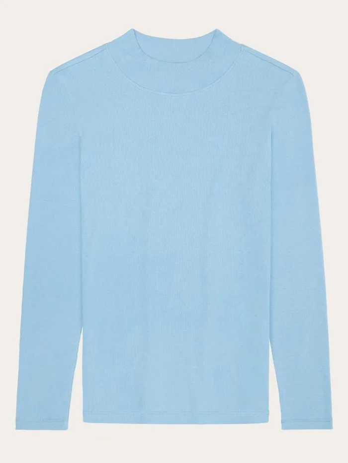 KnowledgeCotton Apparel TShirts And Tops Rib High Neck LS Glacier Lake 8211 Women
