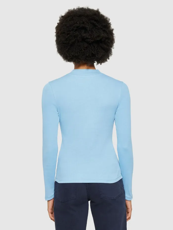 KnowledgeCotton Apparel TShirts And Tops Rib High Neck LS Glacier Lake 8211 Women