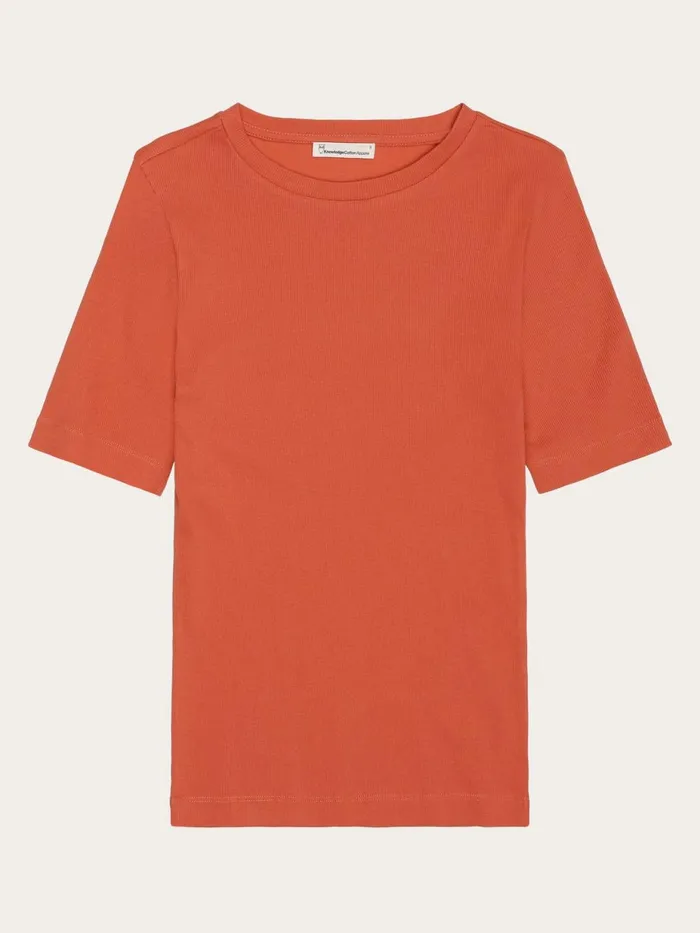 KnowledgeCotton Apparel TShirts And Tops Rib Tshirt Langoustino 8211 Women