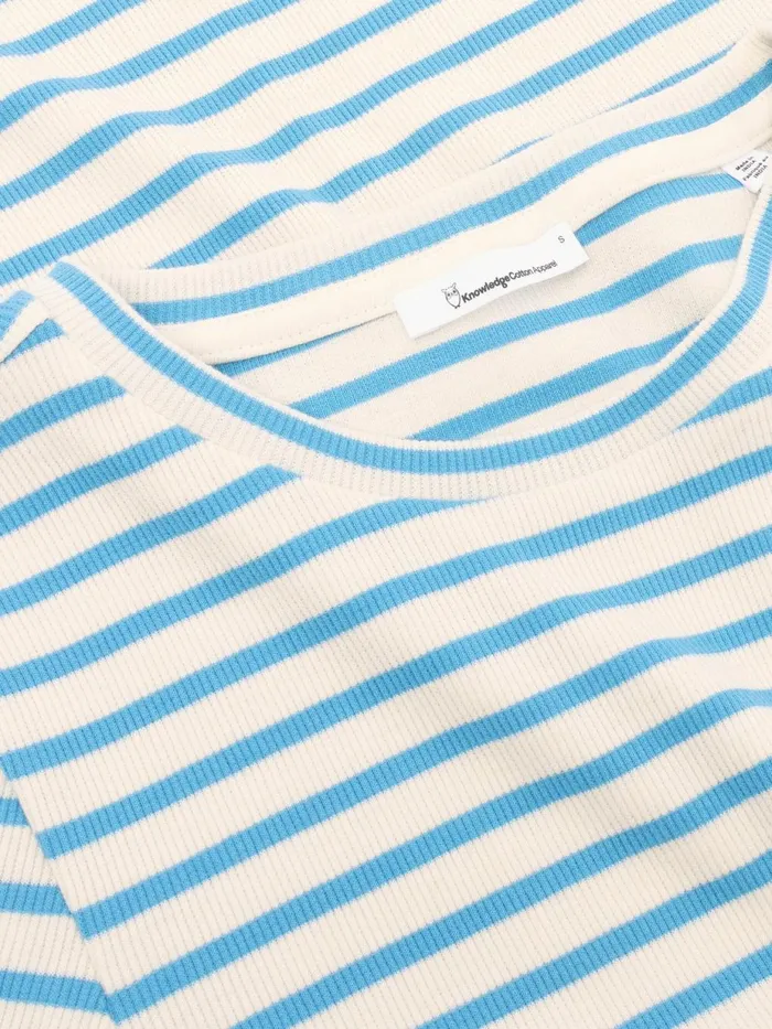 KnowledgeCotton Apparel TShirts And Tops Striped Rib Tshirt Blue Stripe 8211 Women KnowledgeCotton Apparel TShirts And Tops Striped Rib Tshirt Blue Stripe 8211 Women