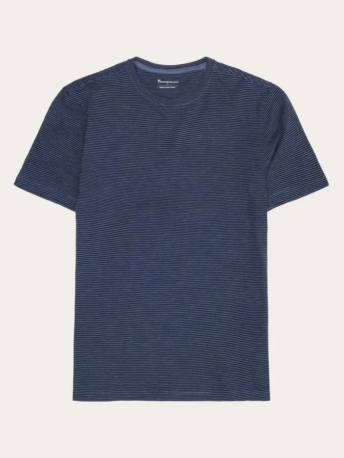 KnowledgeCotton Apparel TShirts Narrow Striped Slub Tshirt Navy 8211 Men KnowledgeCotton Apparel TShirts Narrow Striped Slub Tshirt Navy 8211 Men
