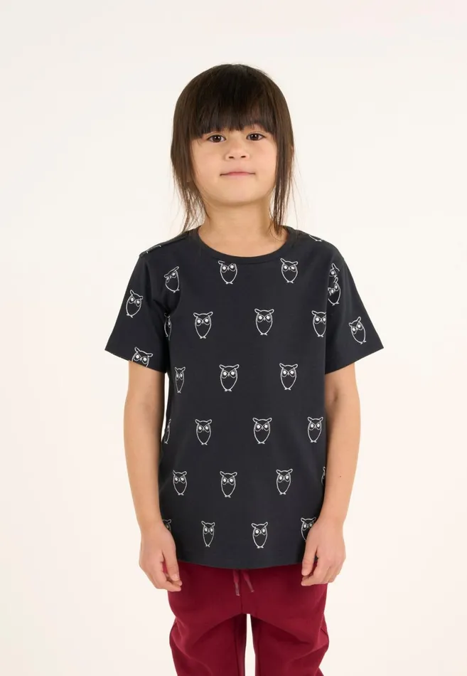 KnowledgeCotton Apparel TShirts Owl AOP Tshirt Total Eclipse 8211 Kids KnowledgeCotton Apparel TShirts Owl AOP Tshirt Total Eclipse 8211 Kids