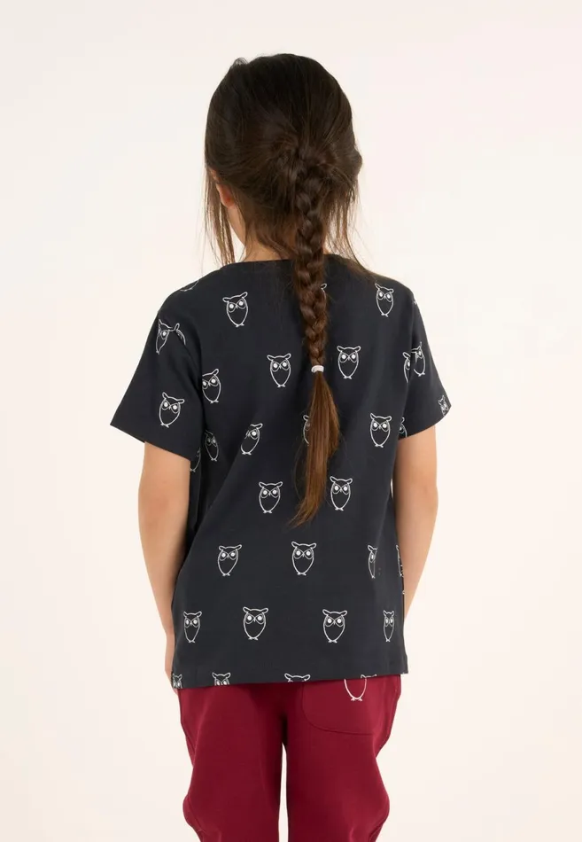 KnowledgeCotton Apparel TShirts Owl AOP Tshirt Total Eclipse 8211 Kids KnowledgeCotton Apparel TShirts Owl AOP Tshirt Total Eclipse 8211 Kids