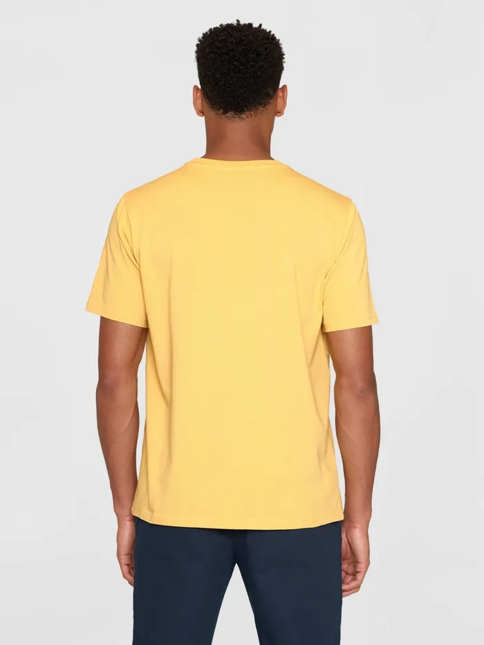 KnowledgeCotton Apparel TShirts Regular Fit Badge Tshirt Misted Yellow 8211 Men KnowledgeCotton Apparel TShirts Regular Fit Badge Tshirt Misted Yellow 8211 Men