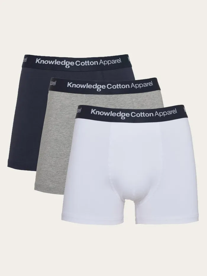 KnowledgeCotton Apparel Underwear And Socks 3pack Underwear Grey Melange 8211 Men