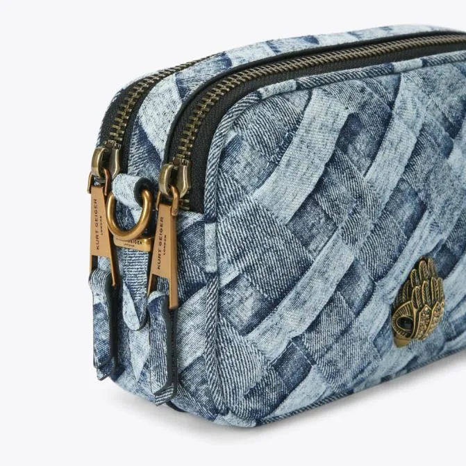 Kurt Geiger Crossbody Bags Dual Zip Camera Bag Denim 8211 Women