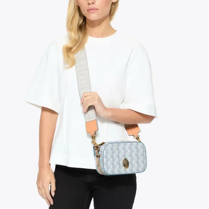 Kurt Geiger Crossbody Bags Small Camden Camera Bag White Comb 8211 Women