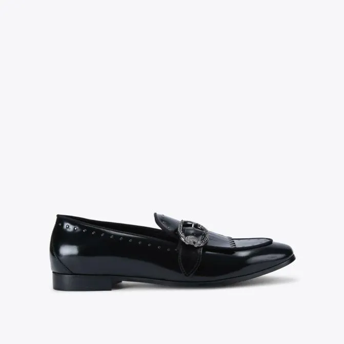 Kurt Geiger Dress Shoes Albany Buckle Loafer Black 8211 Men