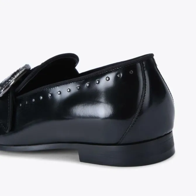 Kurt Geiger Dress Shoes Albany Buckle Loafer Black 8211 Men