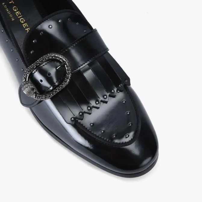 Kurt Geiger Dress Shoes Albany Buckle Loafer Black 8211 Men