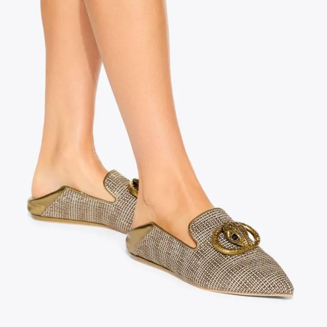 Kurt Geiger Flats Chelsea Point Slip On Beige Combination 8211 Women