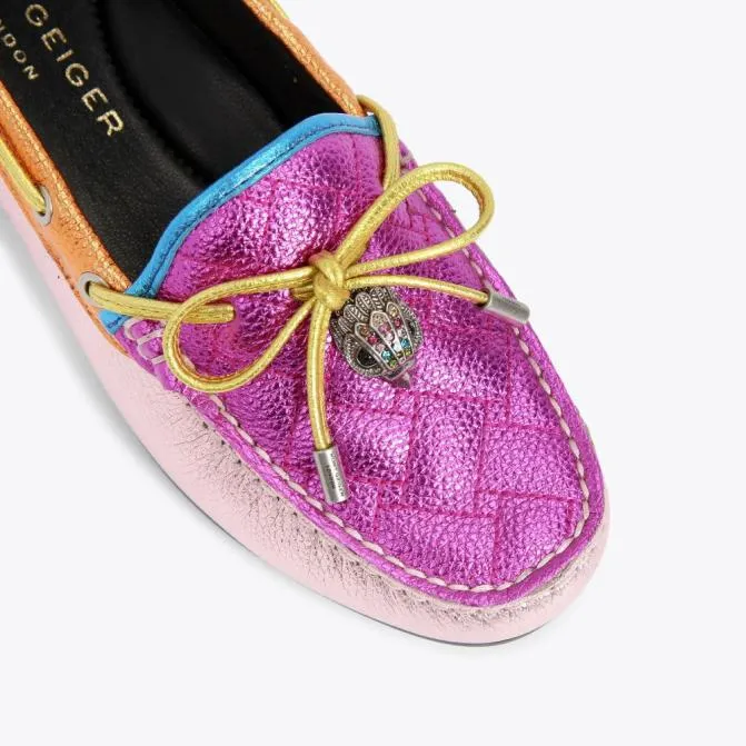 Kurt Geiger Flats Eagle Moccasin Loafer Pink Combination 8211 Women
