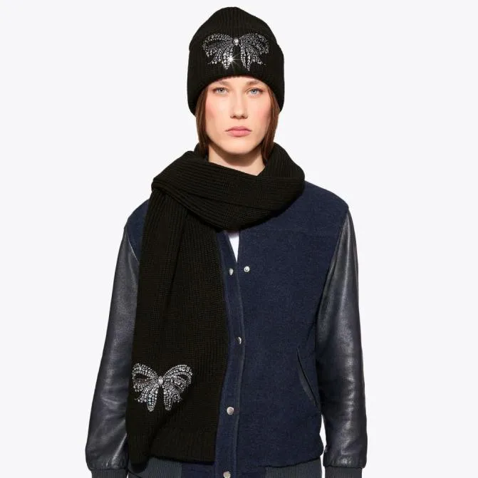 Kurt Geiger Hats Belgravia Bow Beanie Black 8211 Women