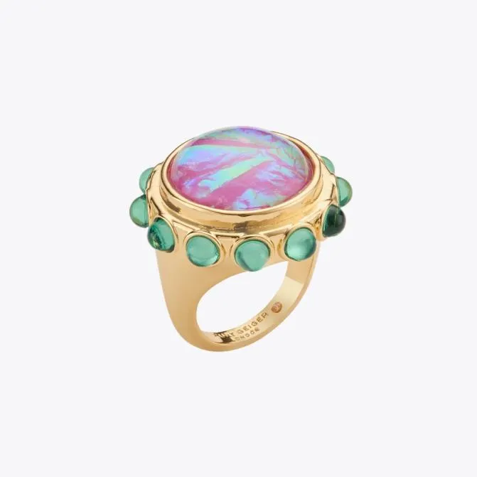 Kurt Geiger Jewelry Circle Cocktail Ring Pink 8211 Women