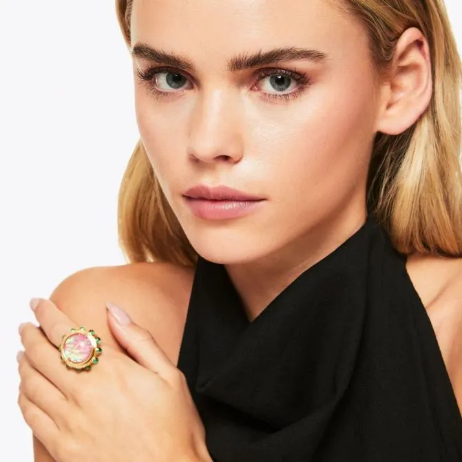 Kurt Geiger Jewelry Circle Cocktail Ring Pink 8211 Women