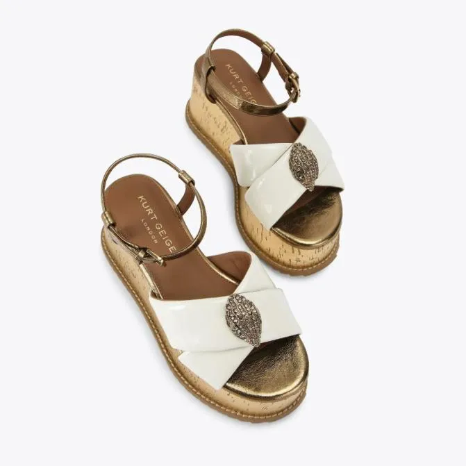 Kurt Geiger Sandals Orson Cross Flatform Sandal Bone Combination 8211 Women