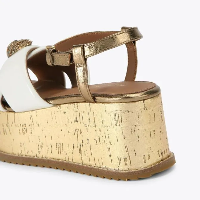 Kurt Geiger Sandals Orson Cross Flatform Sandal Bone Combination 8211 Women