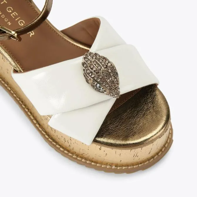 Kurt Geiger Sandals Orson Cross Flatform Sandal Bone Combination 8211 Women