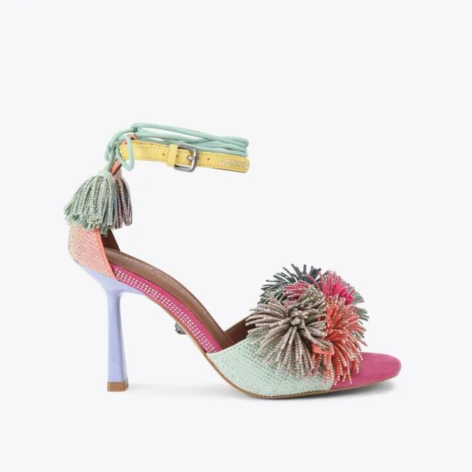 Kurt Geiger Sandals Pom Pom Tie Ankle Heel Multiother 8211 Women