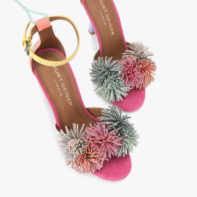 Kurt Geiger Sandals Pom Pom Tie Ankle Heel Multiother 8211 Women